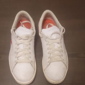 Classic White Sneakers with Red Accents